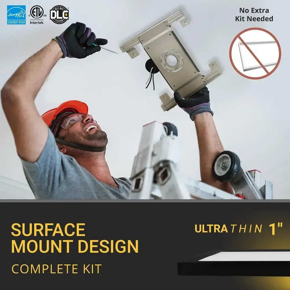 Lampu Panel LED 2x1 FT Dapat Diredupkan 5CCT 2700K 3000K 3500K 4000K 5000K 2000LM Penerangan Tepi Pemasangan Permukaan CRI90 Energy Star