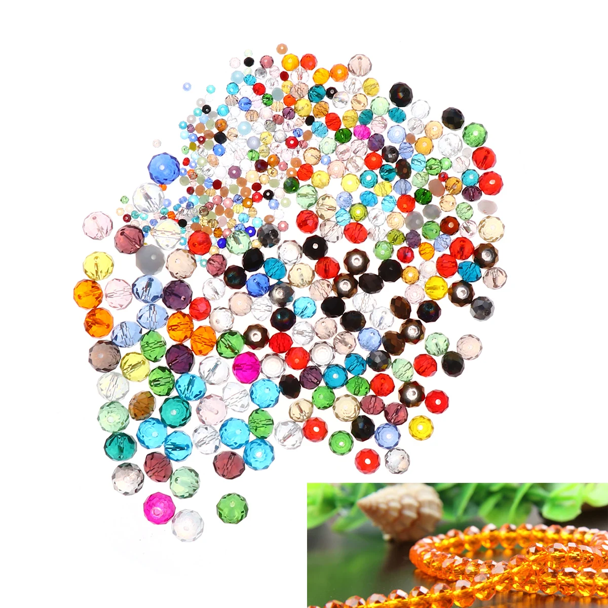

550Pcs Crystal Beads for Jewelry Making Colorful 2-10mm Bicone Loose Glass Beads DIY Craft Bracelets Necklaces Supplies