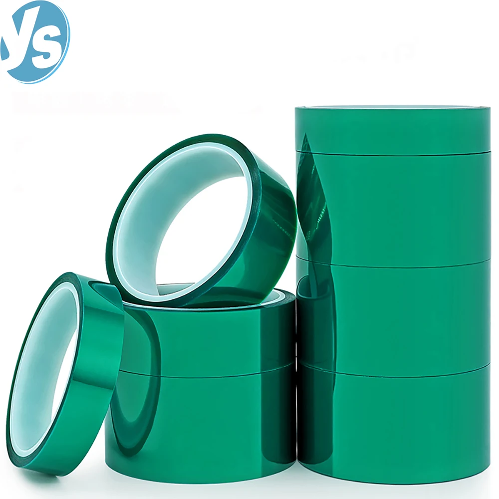شريط PET Green عالي الحرارة لطلاء الخبز الزجاجي/PCB/الألومنيوم والسيارة، عزل مقاوم للأحماض والقلويات غير المميزة
