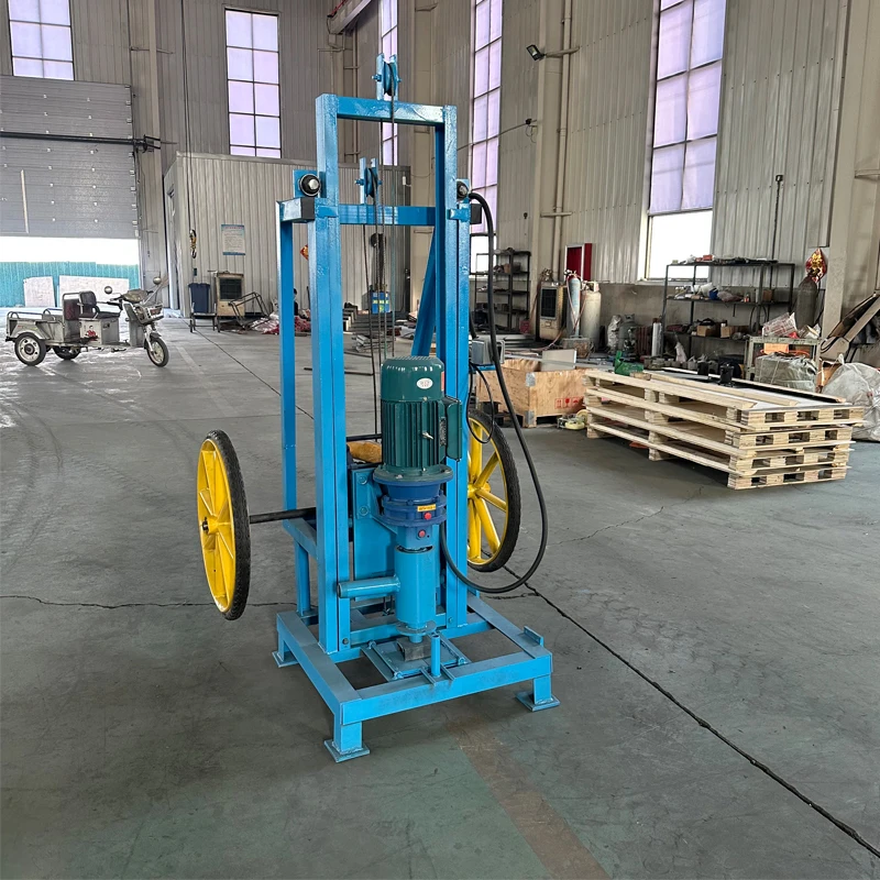 Mini Small Wheels Portable 35HP Diesel Engine Water Well Drilling Rig Machine for Borehole Drilling