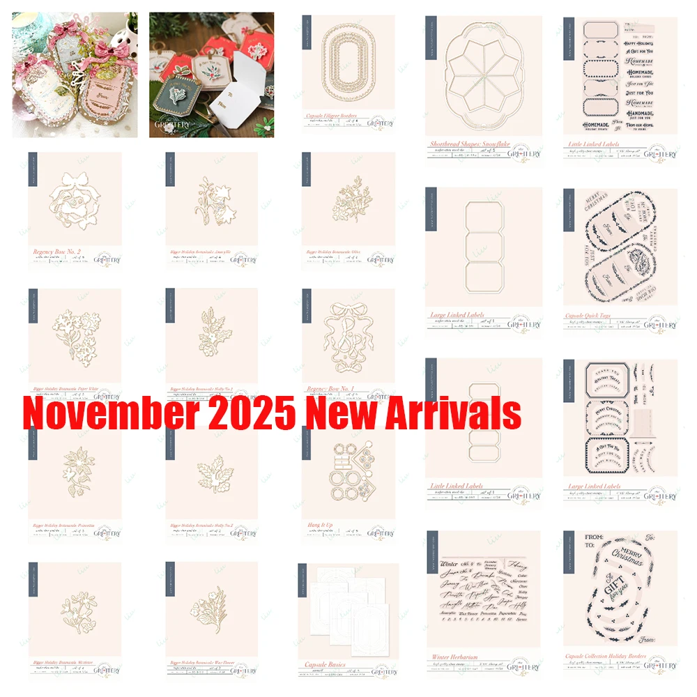 

November 2025 Bigger Holiday Botanicals Mistletoe Die Info Metal Cutting Die Stamps and Stencil for DIY Scrapbook Diary Handmade