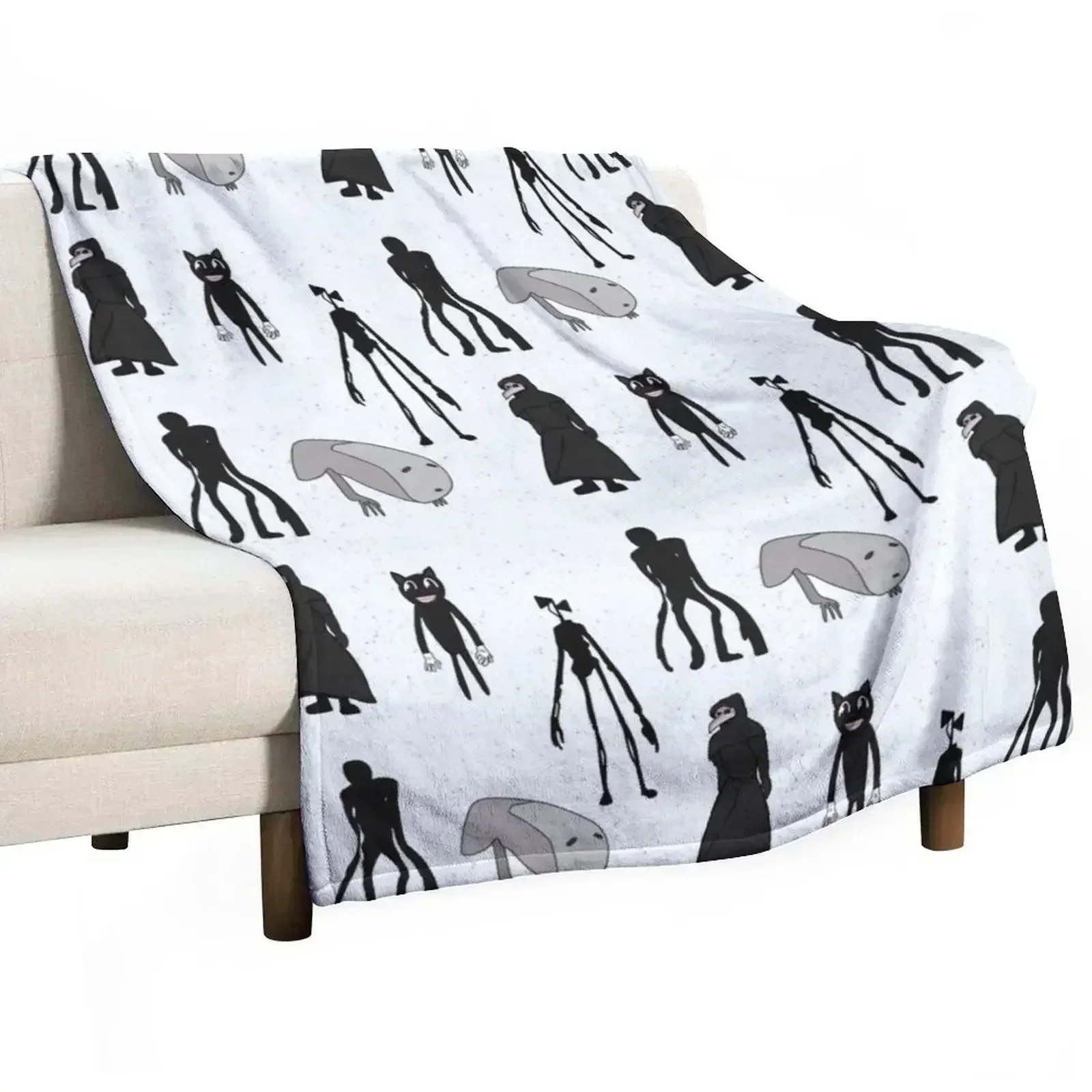 

Siren head, breaking news, witch dr, bridge worm, cartoon cat Throw Blanket Thin Polar Thermals For Travel Blankets