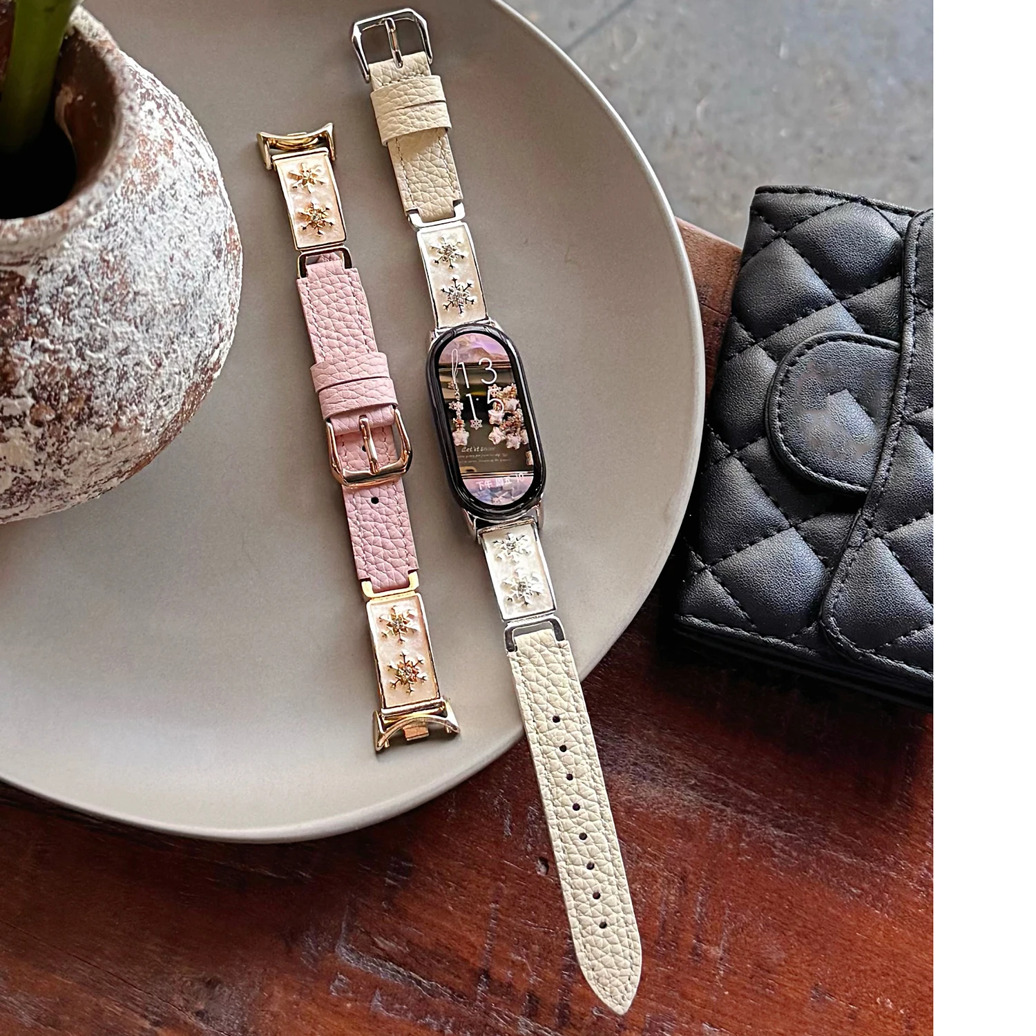 

Двухцветный ремешок с рисунком снежинки для Xiaomi Band 10 8 9 Pro, женский ремешок для Redmi Watch 4/5 для Huawei Watch GT4/5/6 41 мм