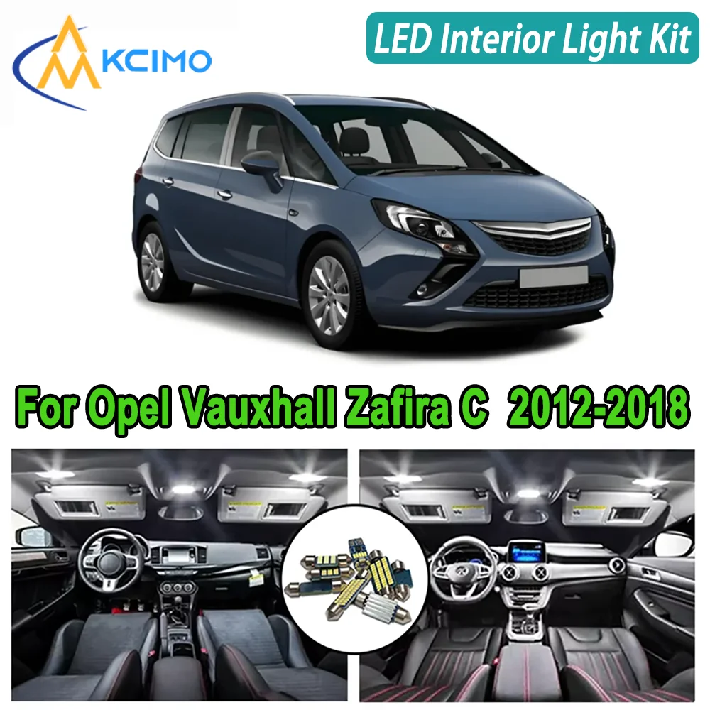 

Kcimo LED For Opel Vauxhall Zafira C (2012-2018) Premium Bright LED Interior Dome Map Trunk Light Kit Car Led Canbus Lamps Car