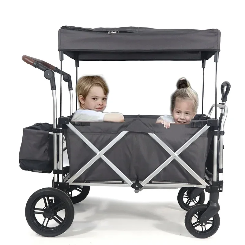 

Beach camping adjustable twins wagon stroller folding hand trolley cart kids wagon