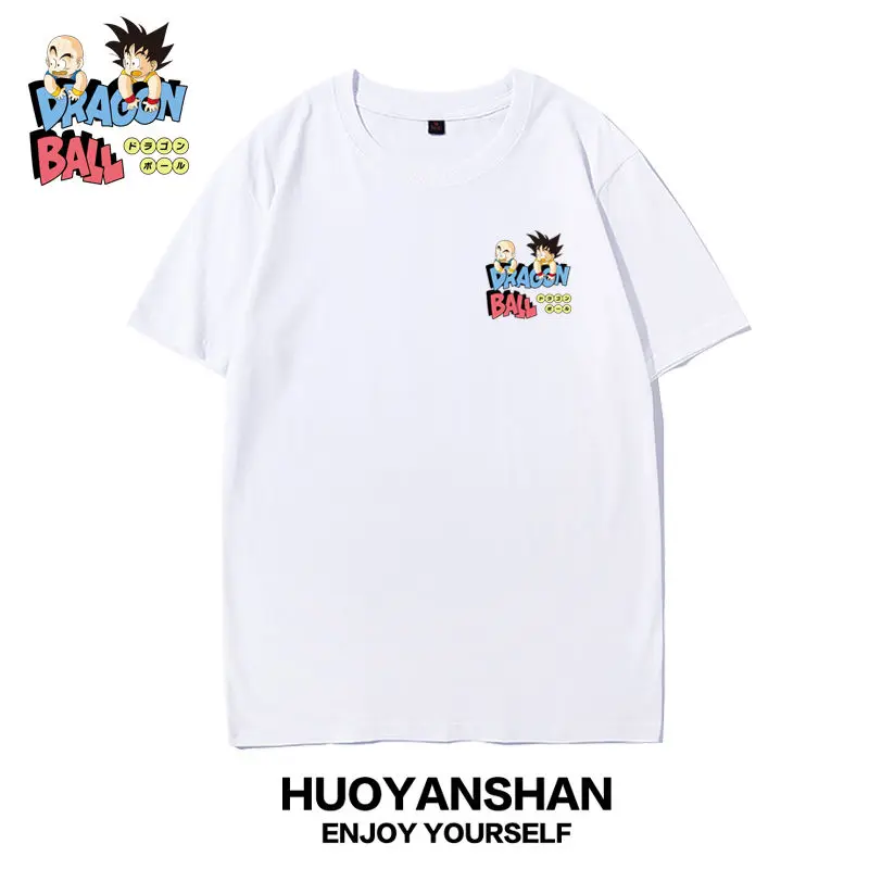 

Dragon Ball Goku T Shirt for Men Summer Women's Tees New Pure Cotton Short-sleeved Loose Large-size Couple Outfit Animation Tops