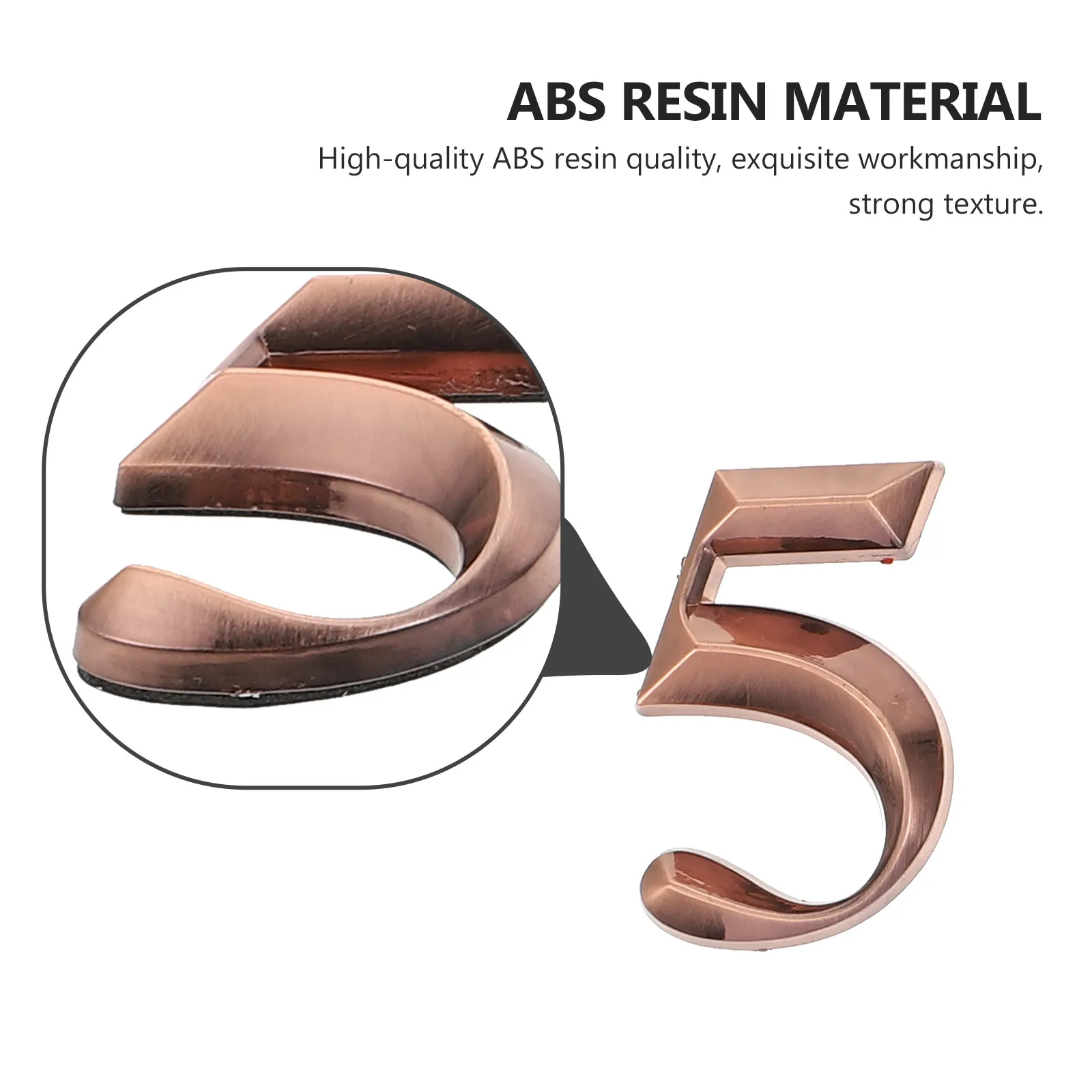 1 Bag Door Number Premium ABS Resin Durable Self Adhesive Apartment Hotel Door Number Sticker Decorative Marker
