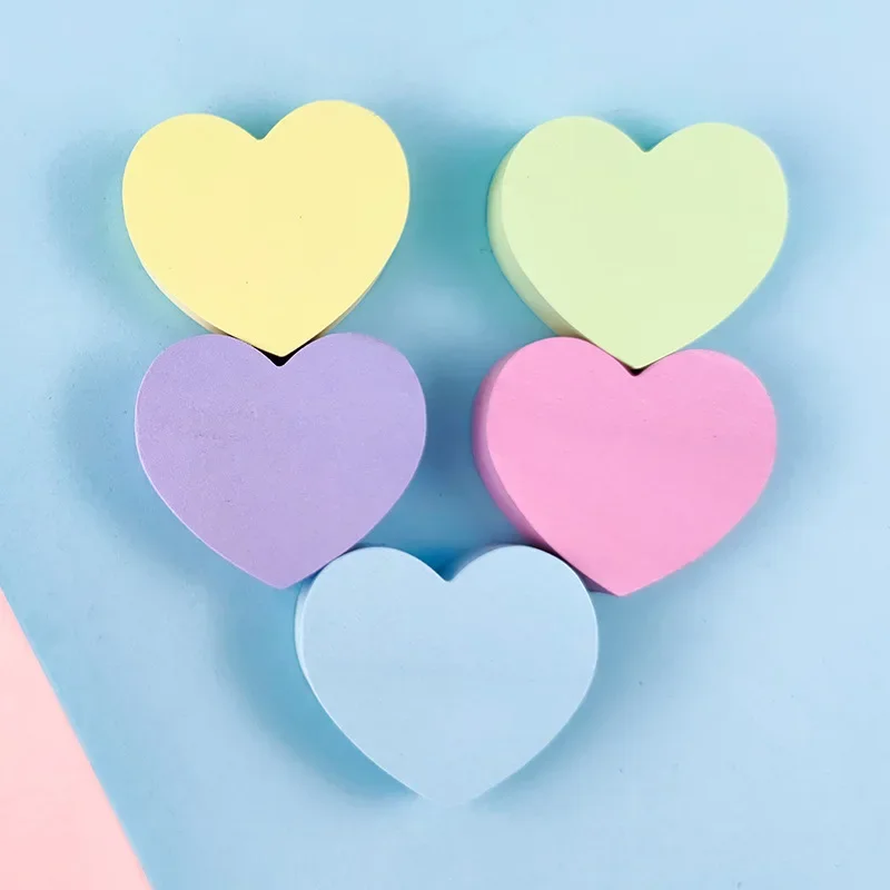 120 Sheets Heart Sticky Notes Notepad Self Sticky Note Pads Notebook Planner Sticker For Office School Stationery Accessories