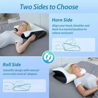 Almohada de cuello con memoria para dormir de mariposa, cómoda almohada para dormir de espuma viscoelástica de rebote lento, almohada para cama de masaje de cuello ortopédico Cervical