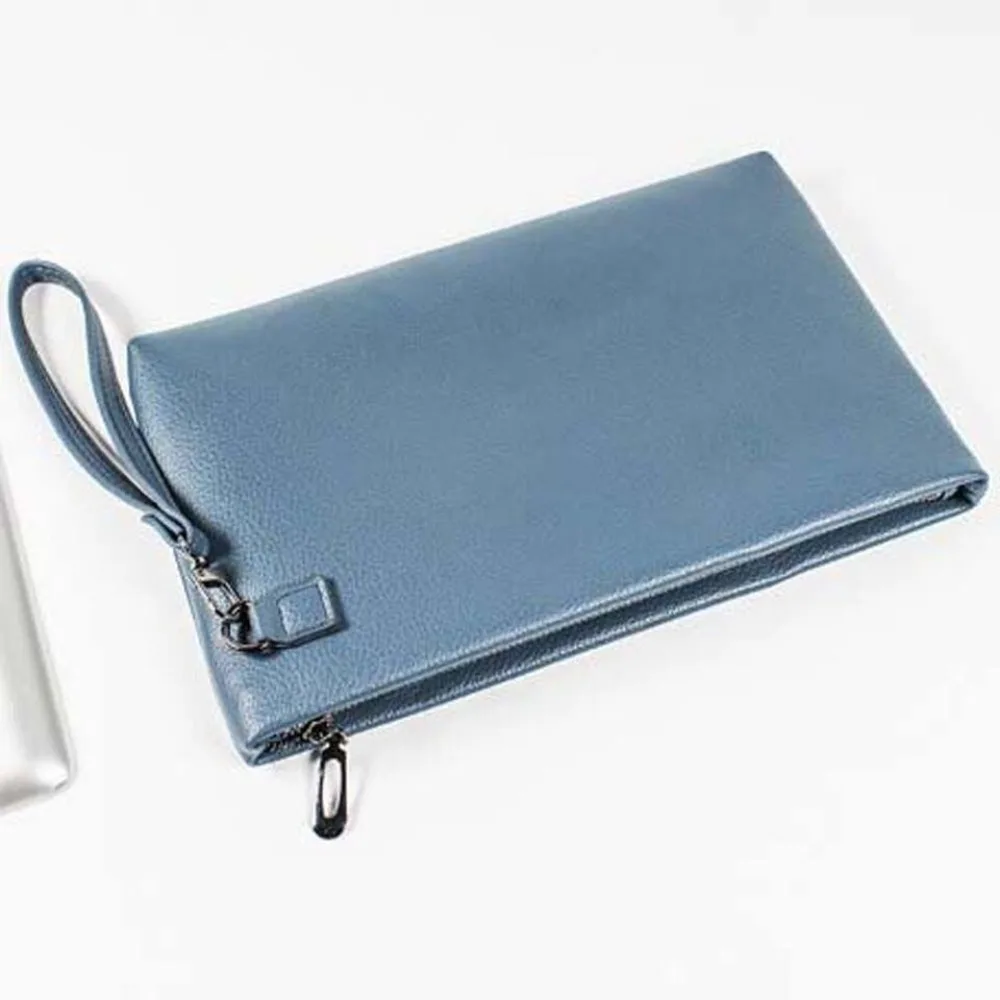 Multifunctional File Folder Bag New Large Capacity Soft Leather Texture Coin Purse Clemence Business Package