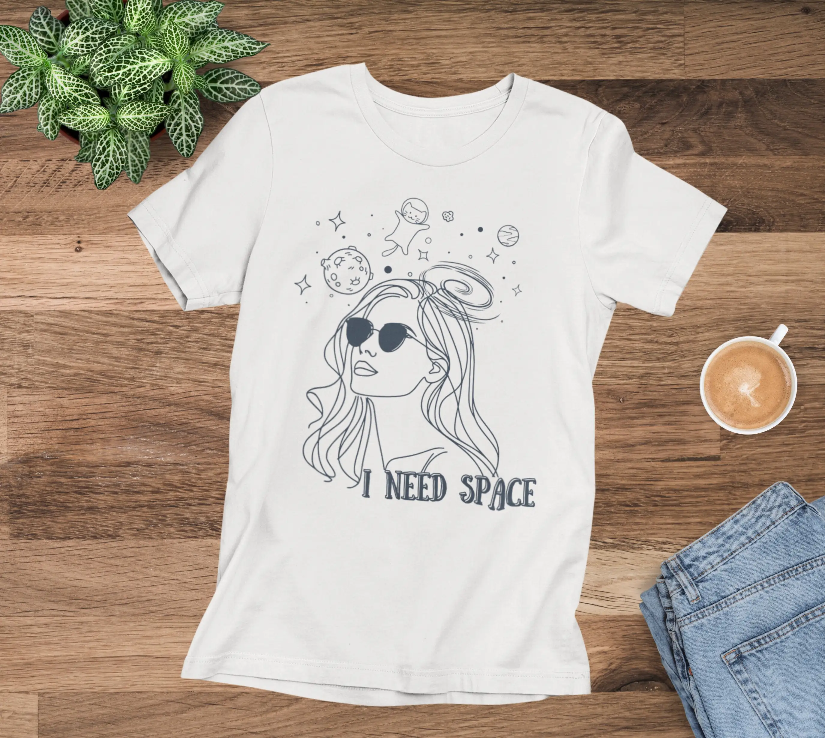 I Need Space T Shirt Cute Girly Funny Lover My Humorous Astronaut Coquette Simple