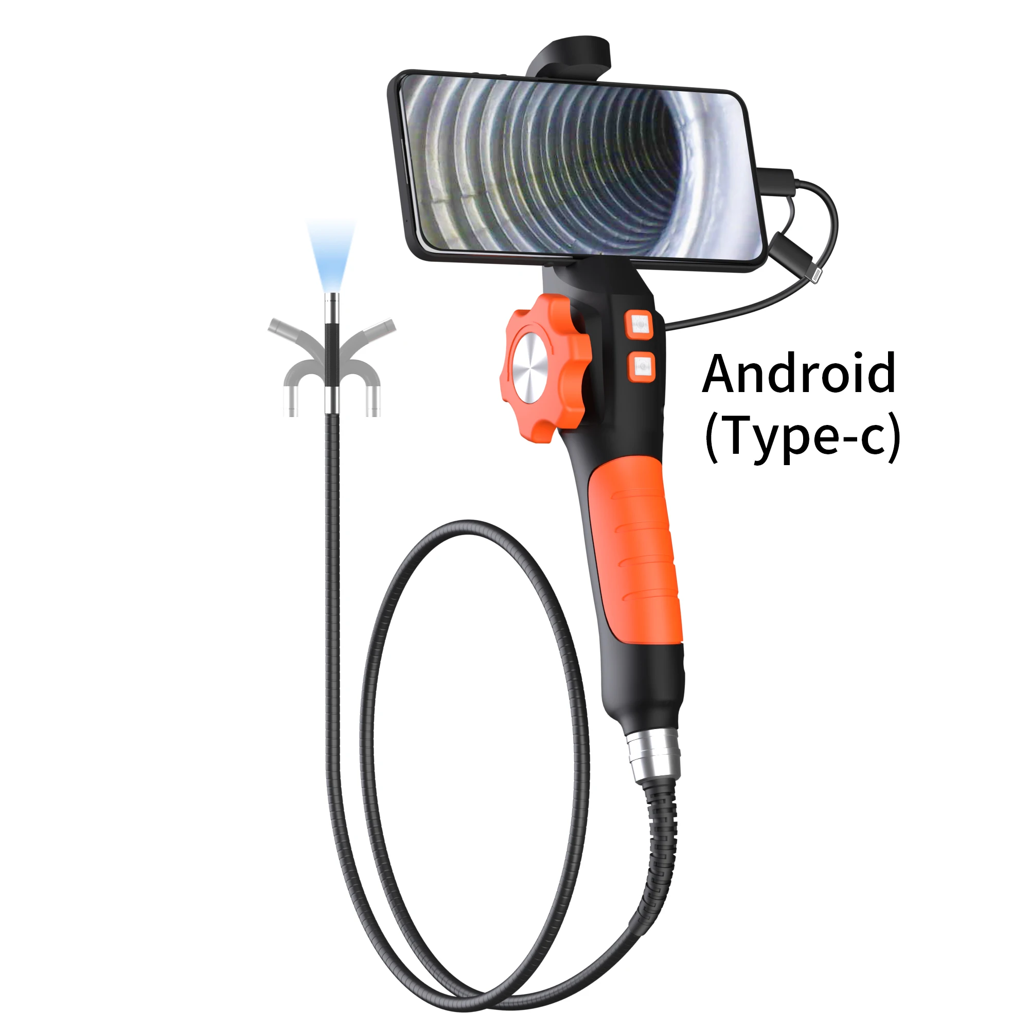 6mm 2MP 1080P 360Degree Steering Articulating USB/WIFI Endoscope CMOS Borescope Inspection Otoscope Camera Digital Microscope