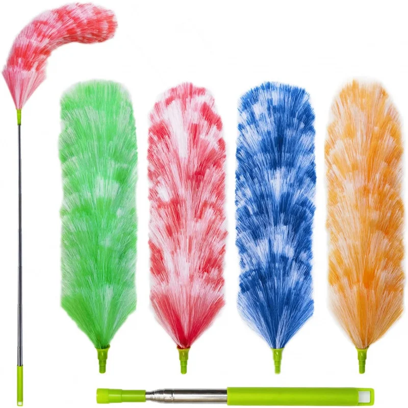 

4Pcs Washable Electrostatic Duster with 25 to 55 Inch Extendable Pole for Cleaning