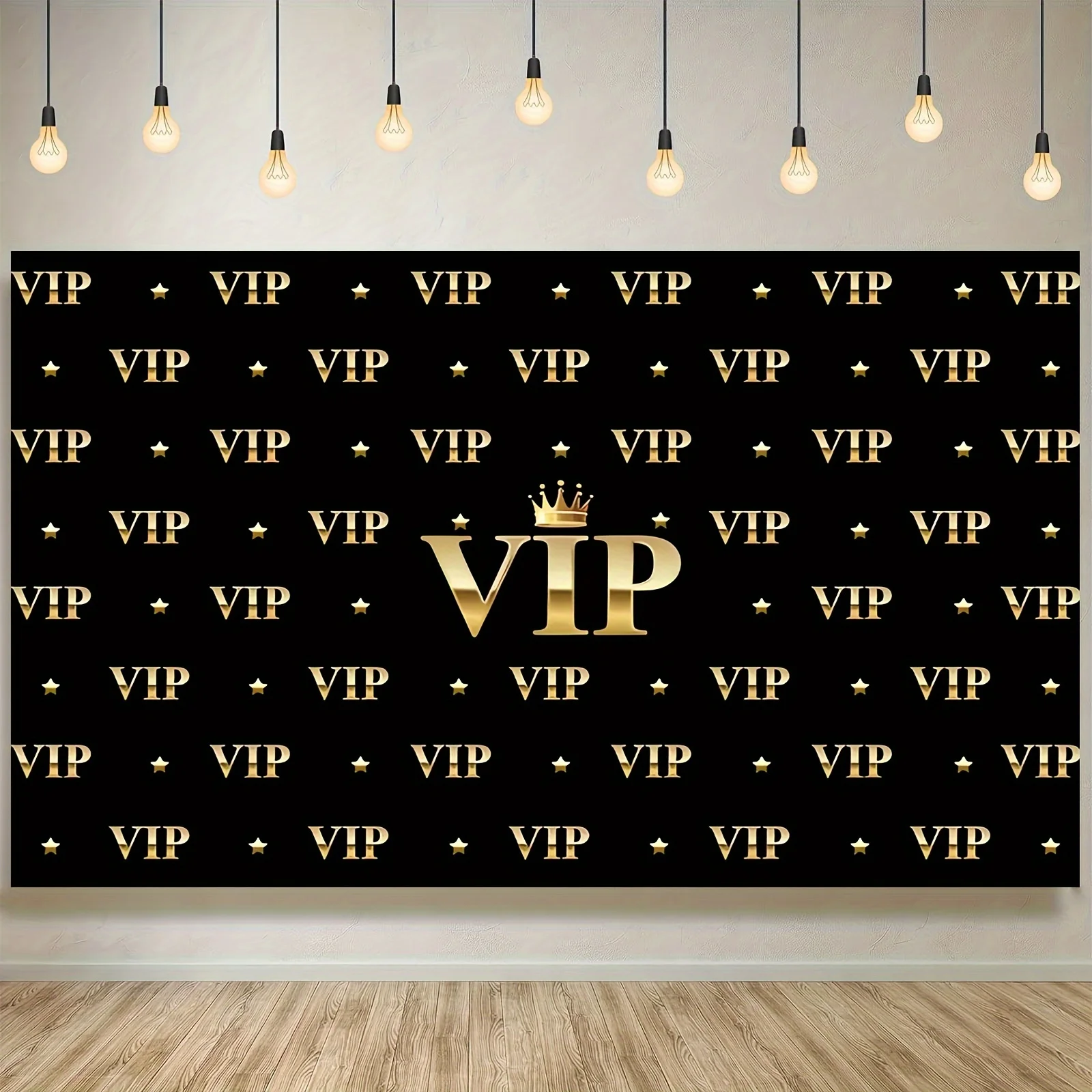 VIP Royal Crown Black Gold Tapestry Graduation Ball Birthday Party Banner Studio Decoration Photography Background - view 4