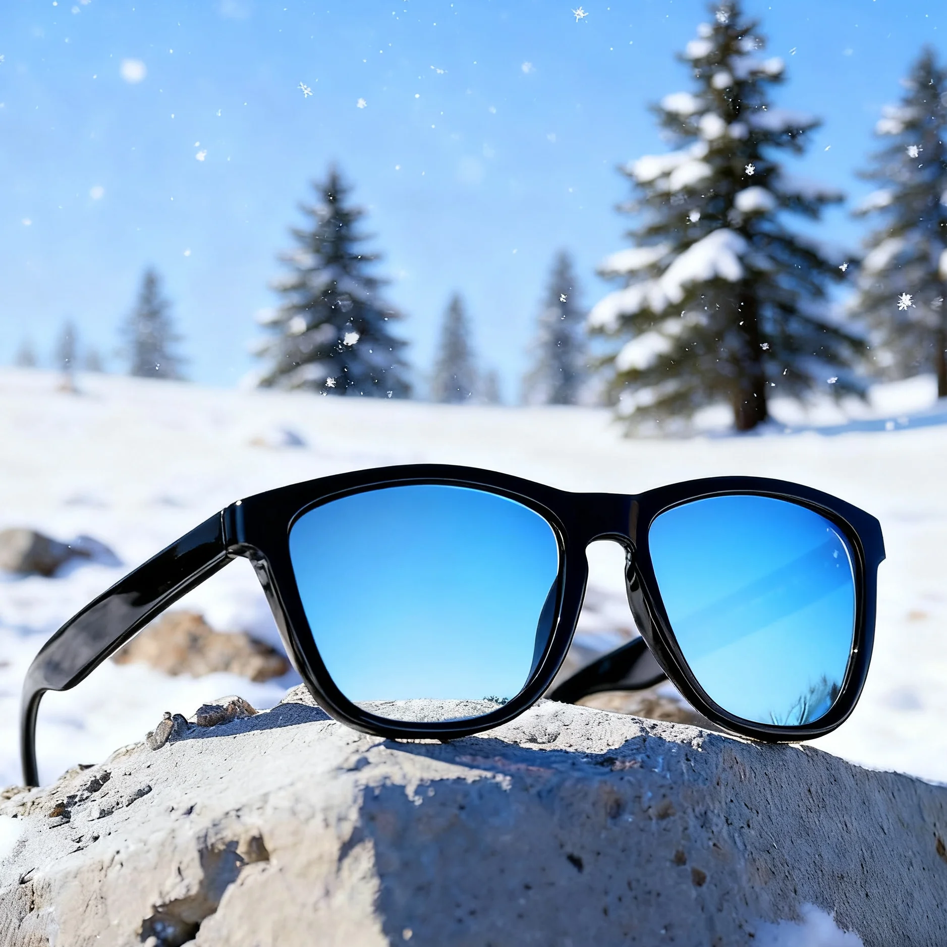 

Dokly Real Polaroized Sunglasses Women Sunglasses Square Eyewear Sky Blue Lens Bright Black Frame Eyewears