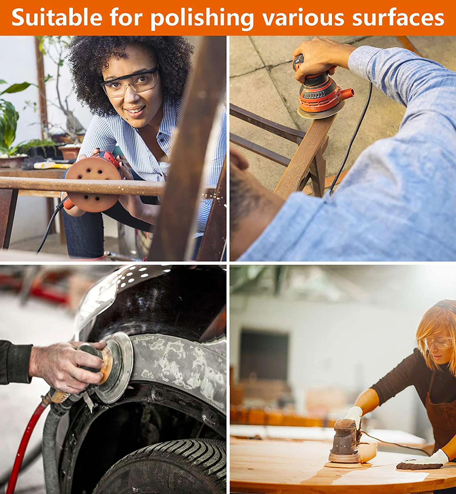 50 teile/satz 150mm Schleif Scheiben 8 Löcher Schleifpapier Pads Set Haken & schleife Schleif schleifer papier für polieren werkzeuge