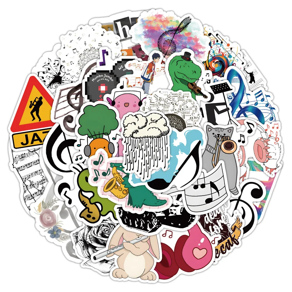 DIY 기타 냉장고 수하물 스케이트보드 방수 장식, 노트 그래피티 스티커, 노트북 도매, 10 개, 30 개, 50 개