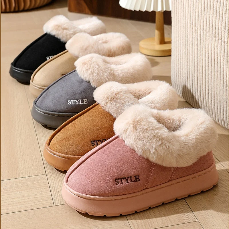 2025 الوردي فو الفراء الشتاء أحذية المنزل النساء جديد فو الجلد المدبوغ الثلوج أحذية بوت قصيرة أفخم امرأة عدم الانزلاق سميكة القاع الدافئة مبطن الأحذية