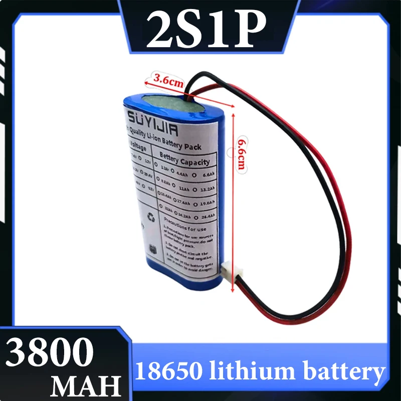 18650 2S1P battery 7.4V 3500mAh  for power tools remote control toys massager air purifier built-in BMS lithium-ion battery