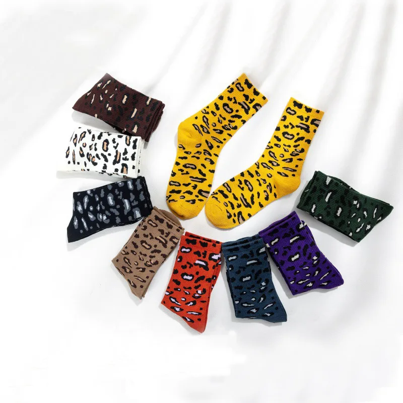 Women Socks Autumn Winter Fashion Girl Leopard Print Retro Personality New Arrival Cotton Happy Funny Tide Socks Sexy