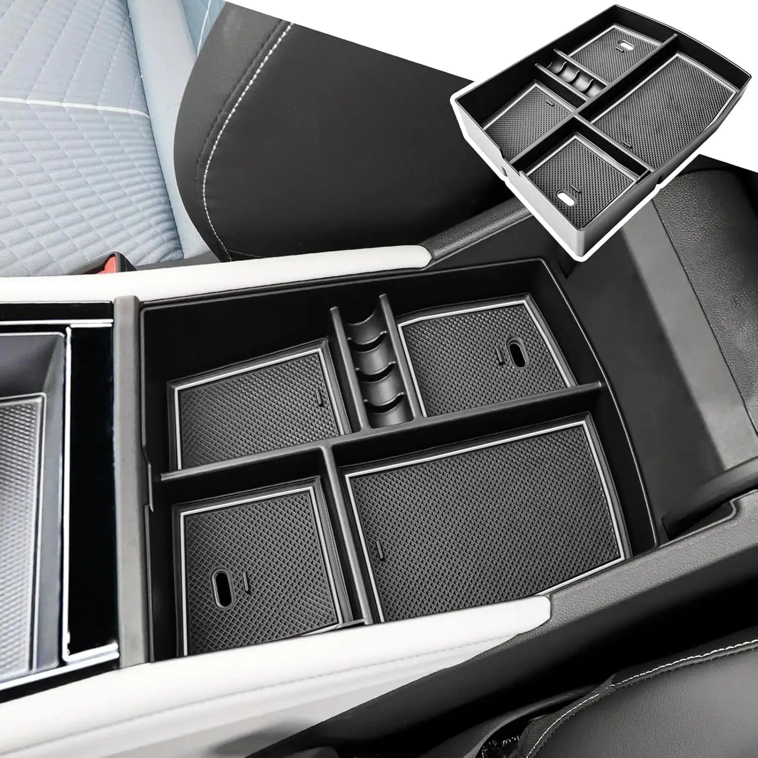 

Kptidy Center Console Organizer For Volkswagen Atlas/Atlas Cross Sport 2024 2025 Armrest Storage Box Interior Tray Accessories