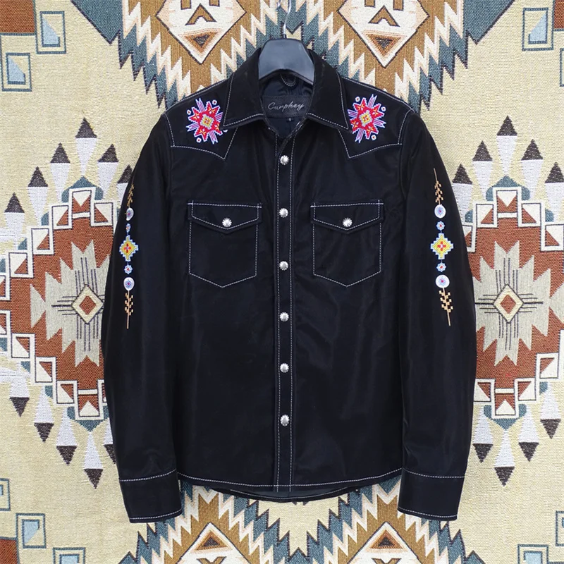 

Ele Embroidered Ultra-Thin Lightweight Velvet eepskin Western irt Spring Summer Sle Casual Faion Youth Leather Ja...