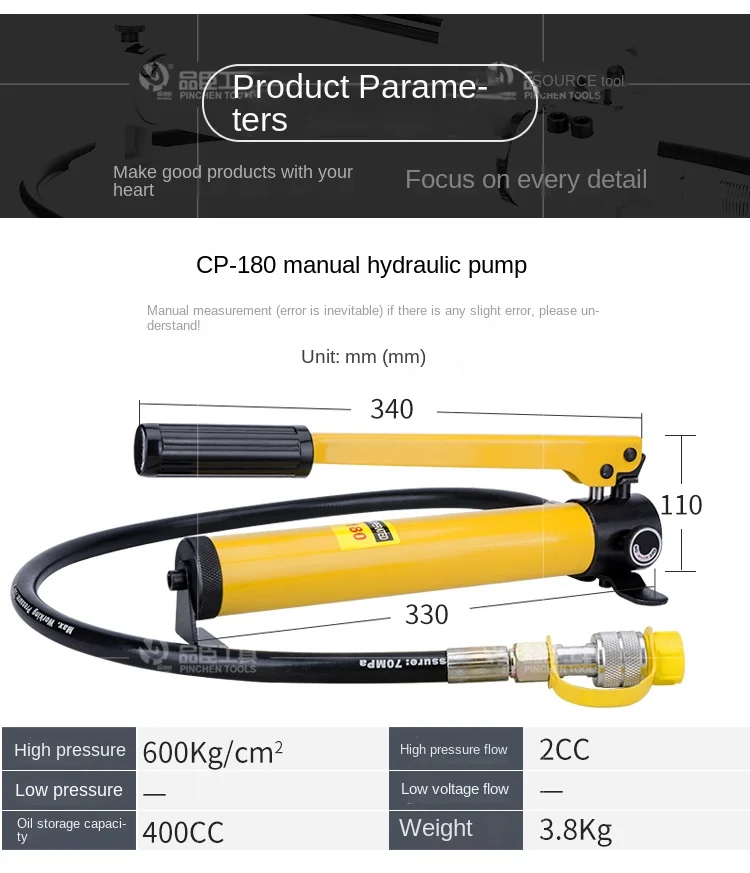 

CP-180/390/700-2/800 ultra-high pressure hydraulic manual pump portable hydraulic pump station electric hydraulic pump