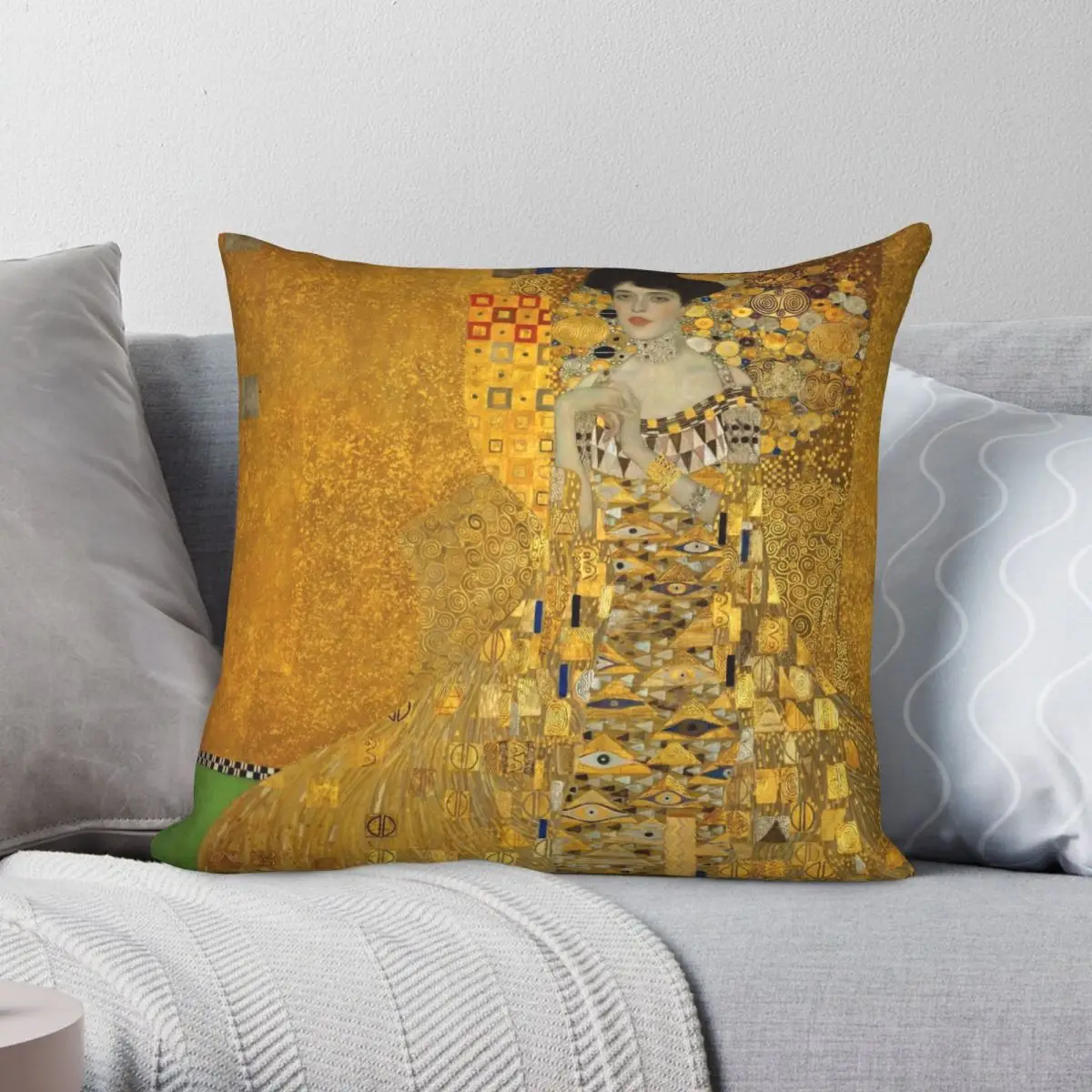 Adele Bloch-bauer I By Gustav Klimt Square Pillowcase Polyester Linen Velvet Creative Zip Decor Pillow Case Sofa Cushion Cover