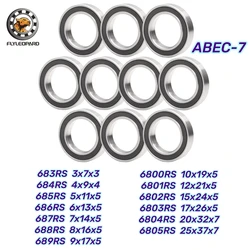 10pcs 6802-2RS Bearing 15x24x5mm ABEC-7 Ball Bearing Chrome Steel 6800 6801 6803 6804 2RS for Bicycle Hub Front Rear Hubs Wheel