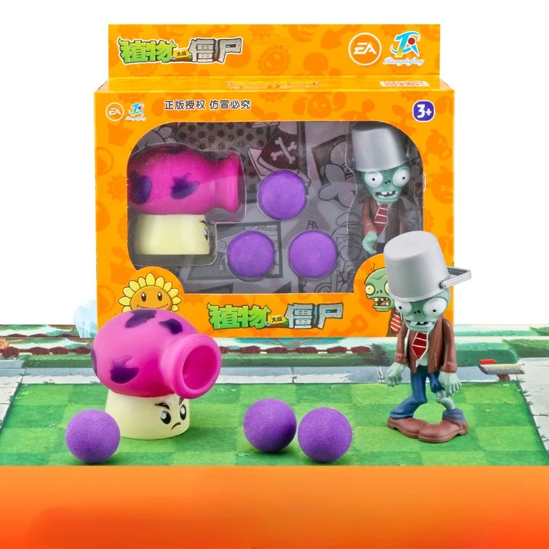Plants Vs. Zombies Game Anime Peripheral Peashooter Toy Set Soft Silicone Zombie Children's Toys Birthday Gift view 5