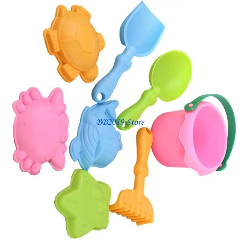 Q0KB Beach Toy Summer Beach Chơi Bộ cho trẻ và thùng đồ chơi cát cho xô và dụng cụ vui nhộn ngoài trời