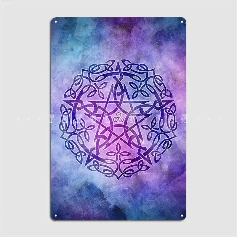 Mystic Purple Pentacle Pentagram Metal Plaque Poster Cinema Living Room Kitchen Wall Decor Design Tin Sign Poster