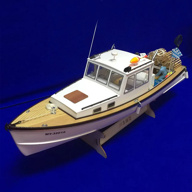 

RC New Zealand Shrimp Boat Kit DIY Handmade Boat Model Assembly Kit Remote Control Boat Model Toy FRP Hull Fishing Ship Model