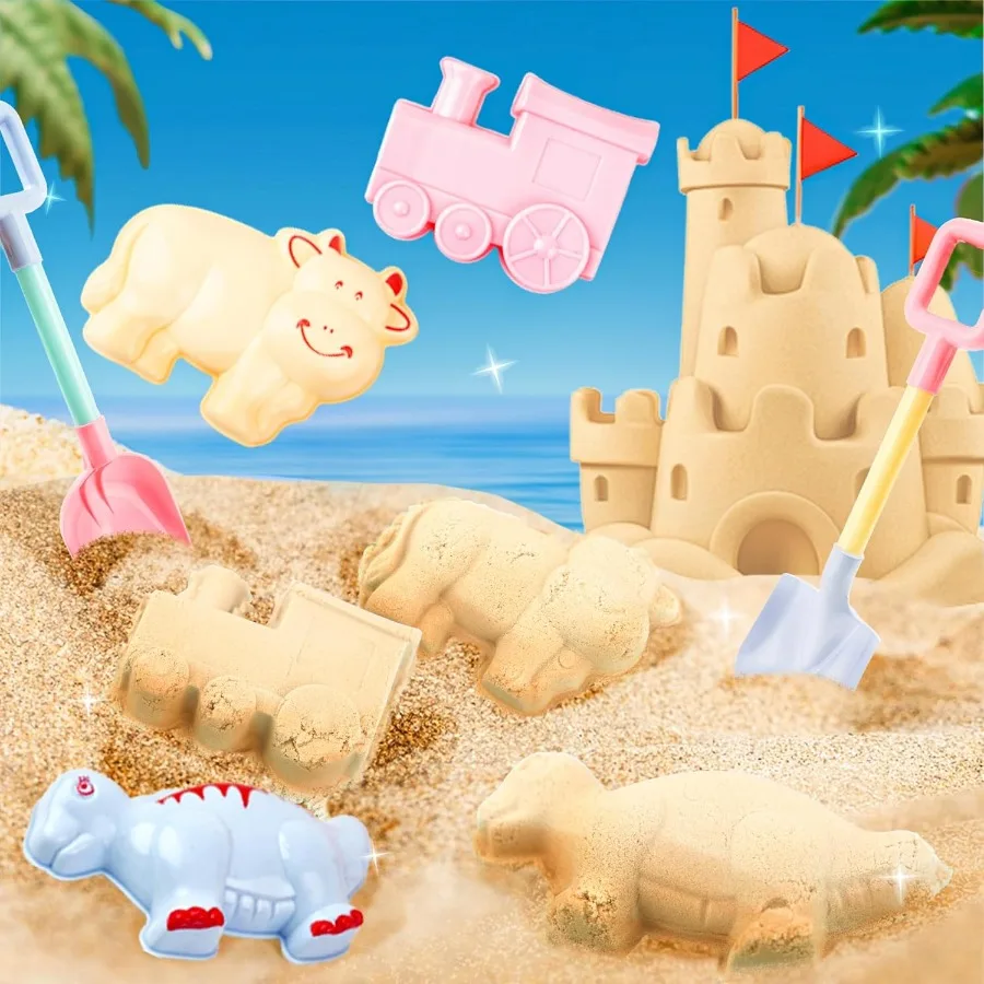 ของเล่นชายหาด รถดัมพ์ของเล่นทราย พร้อมถังทราย พลั่ว และแม่พิมพ์ ของเล่นทรายสำหรับเด็กเล็ก เด็กชายและเด็กหญิง