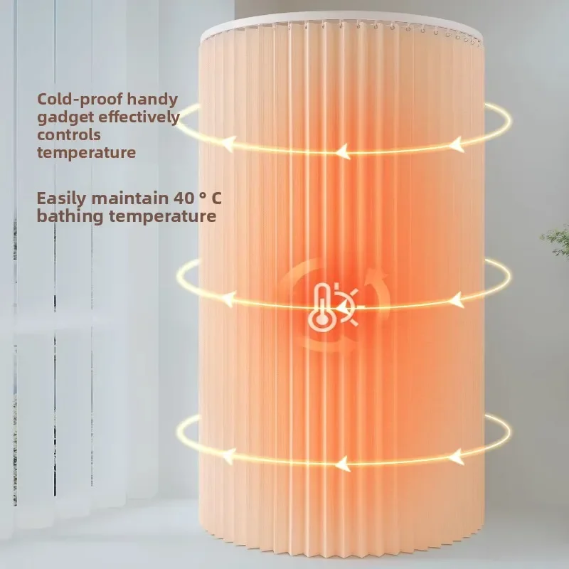 C-Shaped Foldable Shower Curtain Winter Insulated Bath Canopy Cold Protection Arc Shower Partition Bathroom Fast Drying Curtain