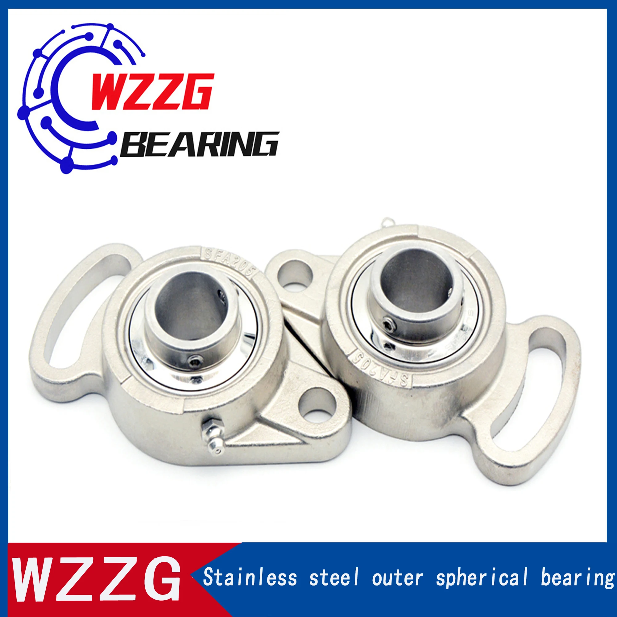 Stainless steel outer spherical bearing with adjustable diamond shaped seat SUCFA201 202 203 204 205 206