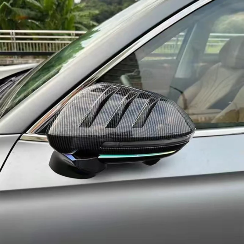 ل Omoda 9 C9 Phev 2025 2026 سيارة مرآة الرؤية الخلفية حماة الجانب مرآة المضادة للتصادم ملصقات التصميم ABS الكربون الأسود 2 قطعة