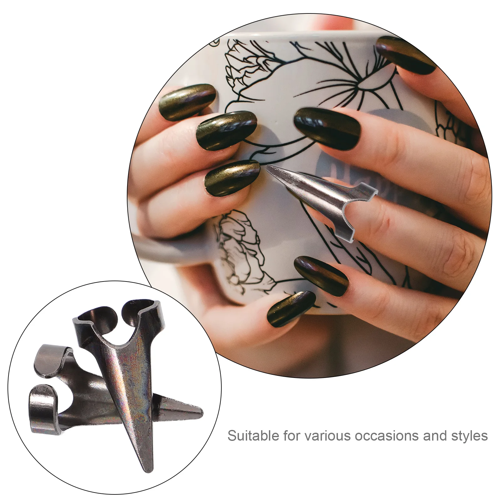 30 قطعة حلقات مخلب معدنية ريترو كاملة الأصابع الشرير الإصبع مسمار الفن تأثيري ملحق للرجال النساء مجوهرات حفلة الهالوين