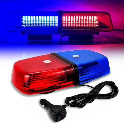 Imagen 2 del producto Luces estroboscópicas LED ámbar para techo de coche, Faro de seguridad de advertencia de emergencia para policía, montaje magnético para camión, ambulancia, quitanieves, 12/24V
