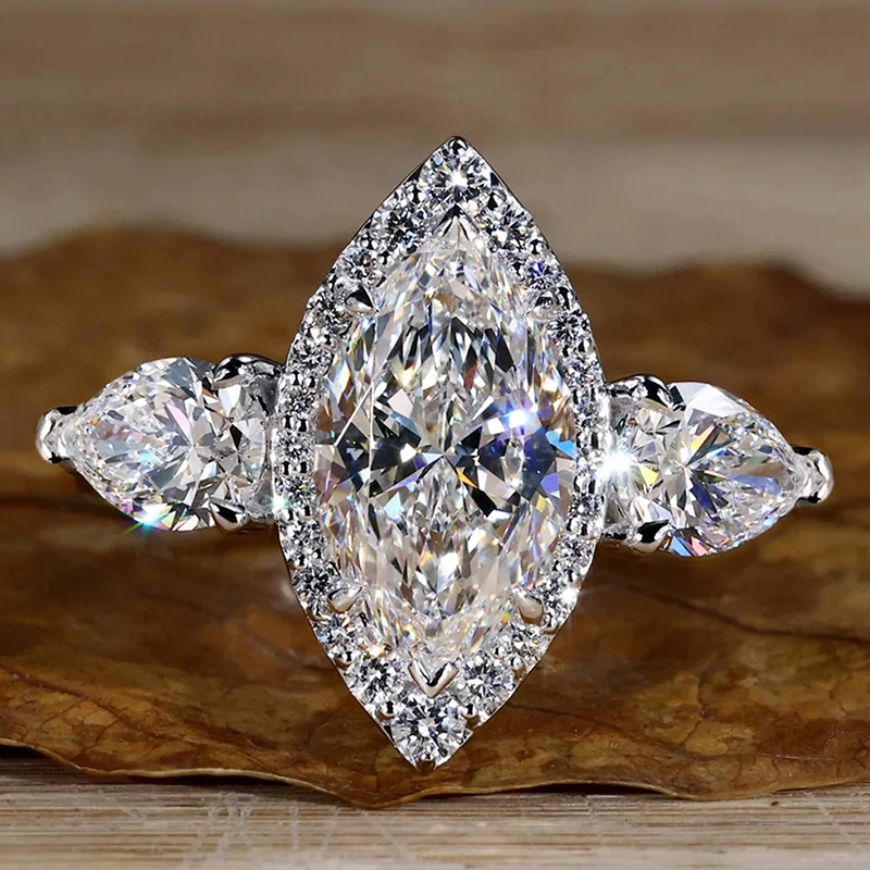 Huitan Damenring mit einfachem, vielseitigem Design für Hochzeit, charmantes Damen-Party-Accessoire mit glänzendem CZ, eleganter Verlobungsschmuck – Detail 19