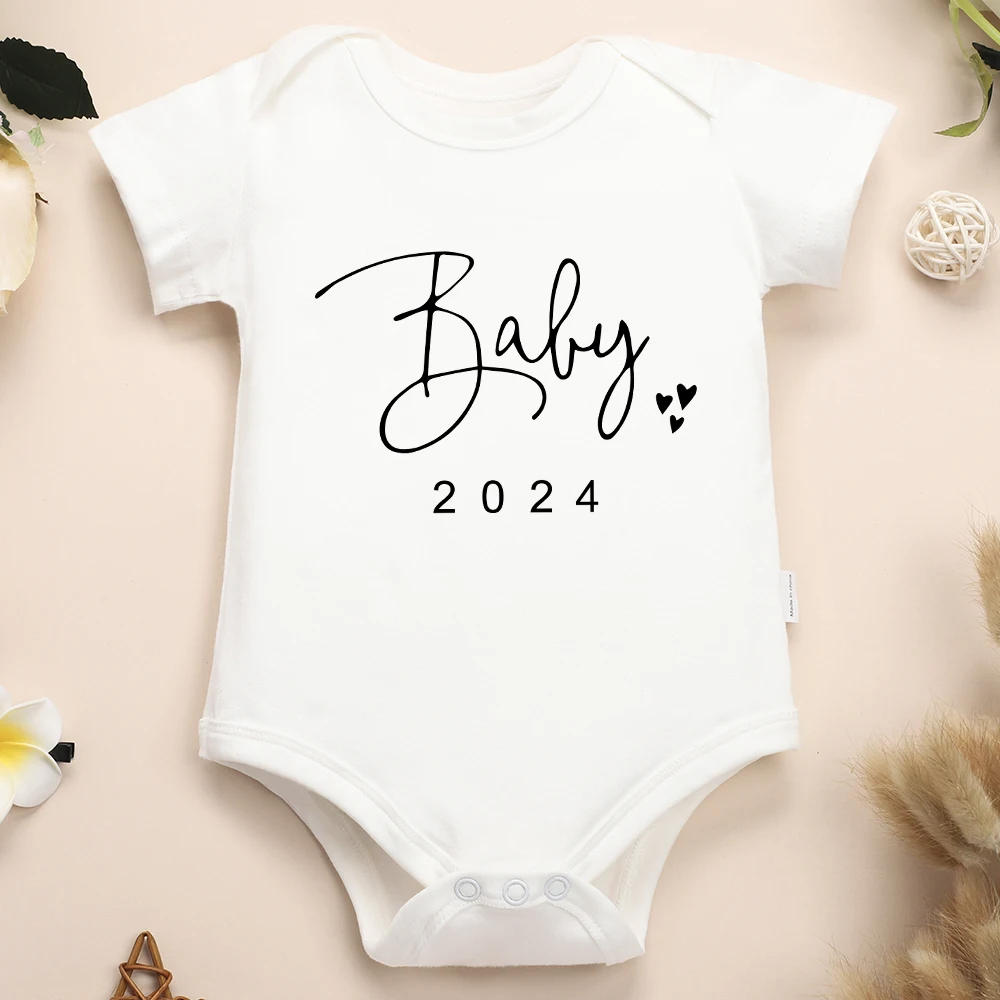 Baby 2024 Newborn Clothes Fine Gift Pregnancy Announcement Infant Onesies 100% Cotton High Quality Baby Boy and Girl Bodysuits