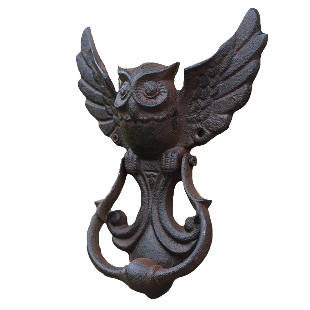 

1pc Retro Owl Knocker Handle Vintage Iron Pull Door Handle Handles for Chinese Villa Wood Doors Decor Hardware