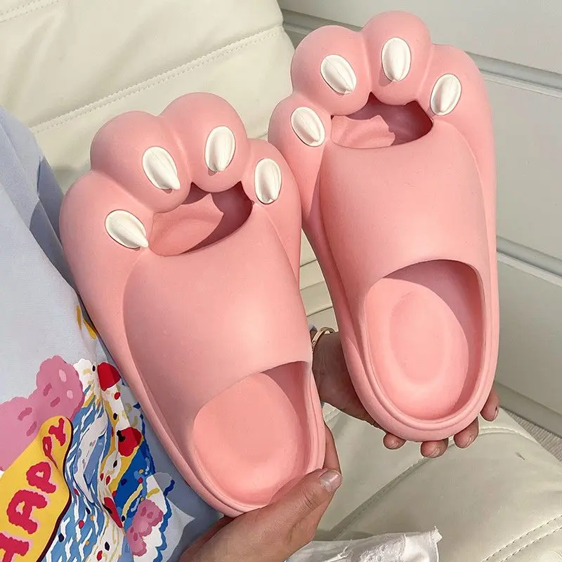 Cute Tiger Paw Slippers Men New Summer Outdoor Slides Shoes Unisex Funny Cartoon Bear Cat Claw Lovers Slipper Novelty Flip Flops