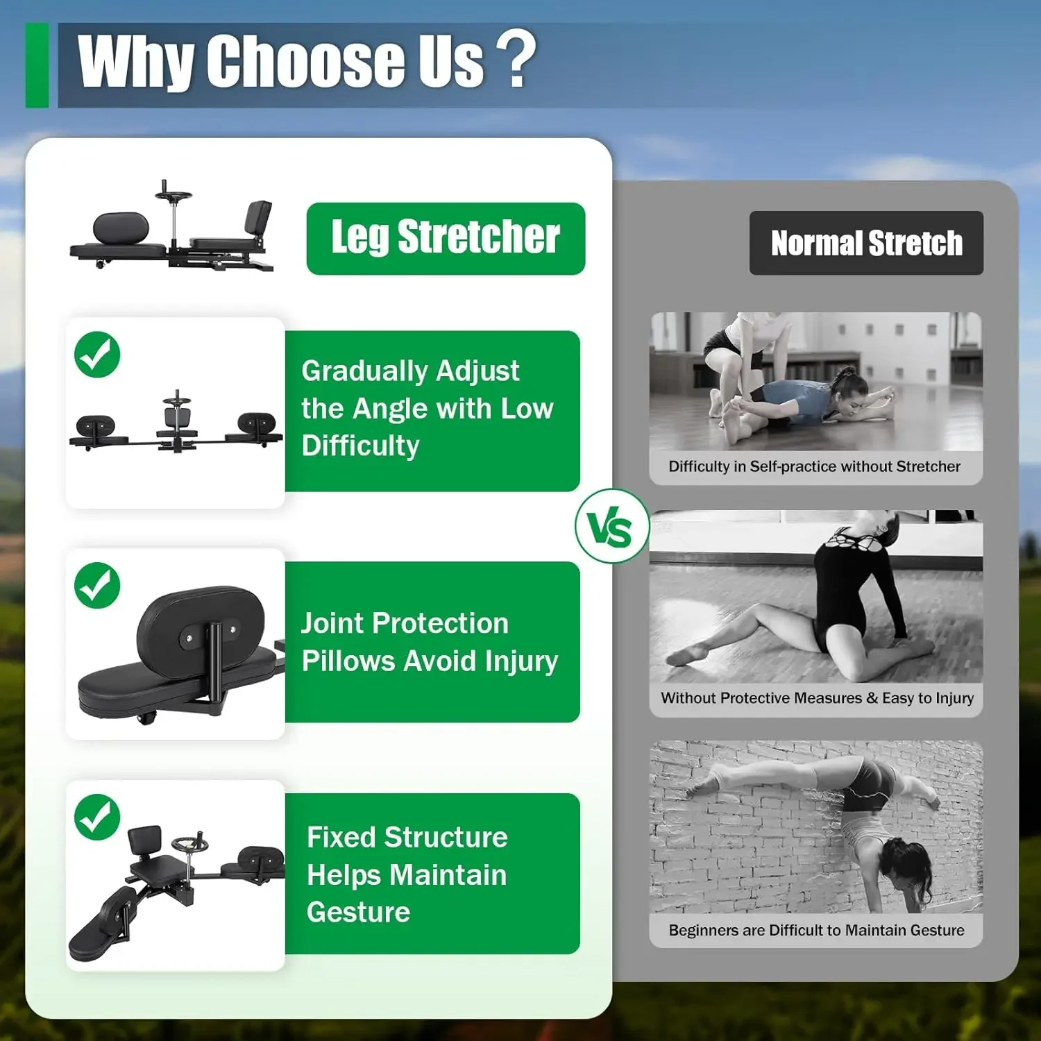 Leg Stretcher, Split Extension Machine Stretch Training Heavy Duty Calf Inner Thigh Stretching Trainer Home Yoga Gym Gear