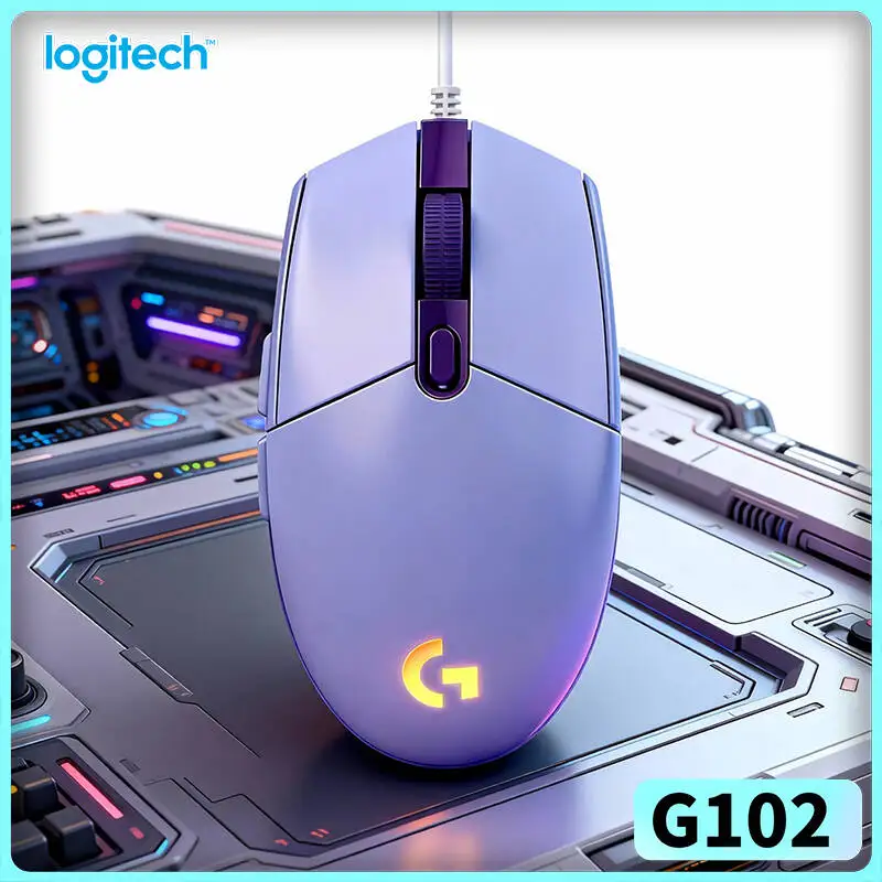 Logitech G102 Gaming Mouse, 16.8M RGB Hues, 1000Hz Polling, Mechanical Tension Buttons, 6 Keys, Compatible with Mac and PC