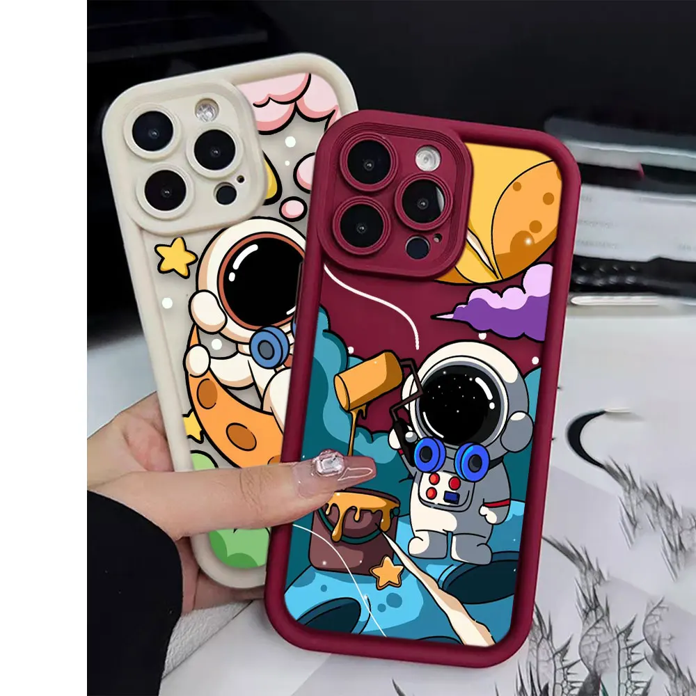 Cartoon Astronaut Space Spaceman Phone Case For Xiaomi Redmi 9T 10 10C 12 12C 13 13C K50 POCO F3 F4 F5 X3 X4 X5 11 14 Case Funda