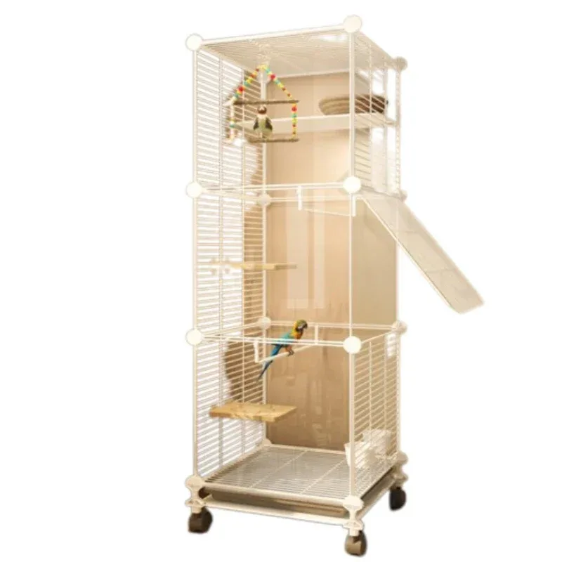 Clear Loungefly Bird Cage Large Pigeon Cockatiel Accessories Canari Bird Cage Parrot House Gaiola Para Passaros Furniture YN50BC