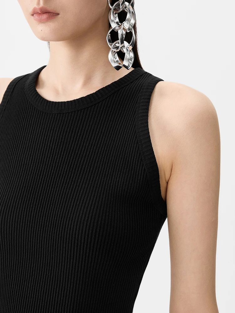 JNBY Sommer Slim Fit Tank Top rund Ne Svel Baumwollmischung Casual Sle ort Länge Innenbekleidung für Frauen