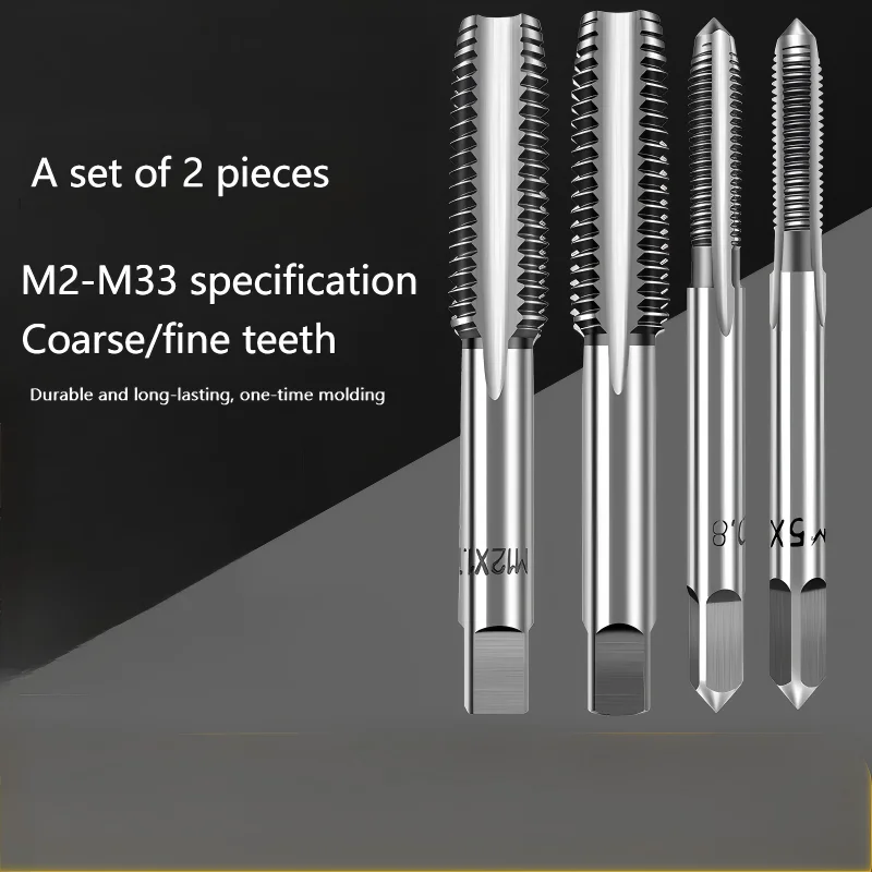 Complete Fine Pitch Hand Tap Set, M2 to M33 With M20x1.5 Tap, High-Toughness HSS, Anti-Breakage