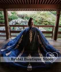 Sparkly Navy Blue Princess Ball Gown QuinceaƱera Dresses Beading Crystals Sweetheart Birthday Party For 15th Girls CustomizedĀ